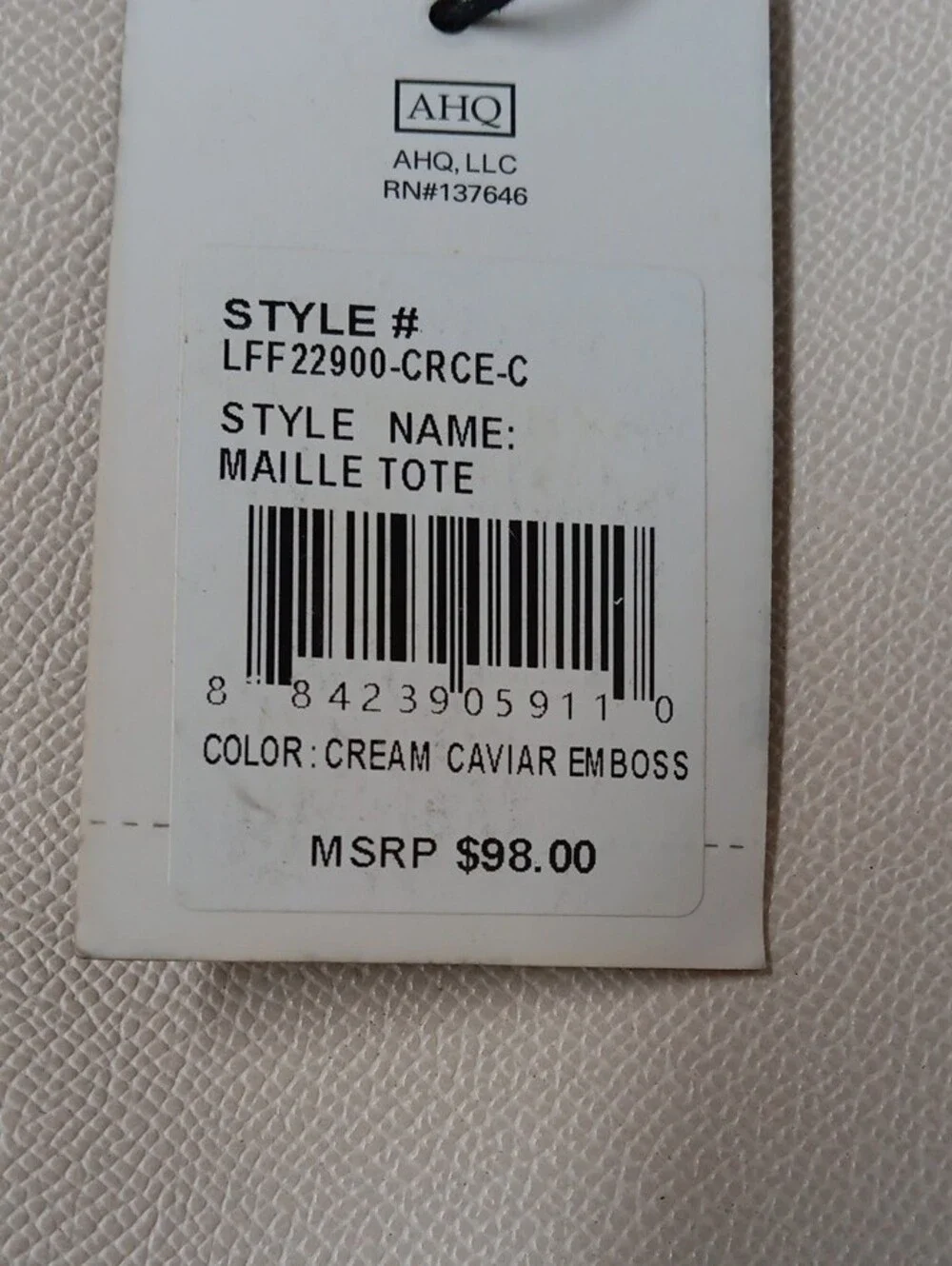 London Fog Ivory Structured Flap-Top Maille Tote